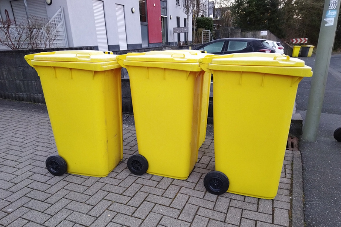 Leerung der gelben Mülltonnen verschiebt sich