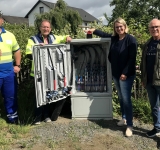 Lkw-Anhänger in der Hommeswiese mit Graffiti beschmiert
