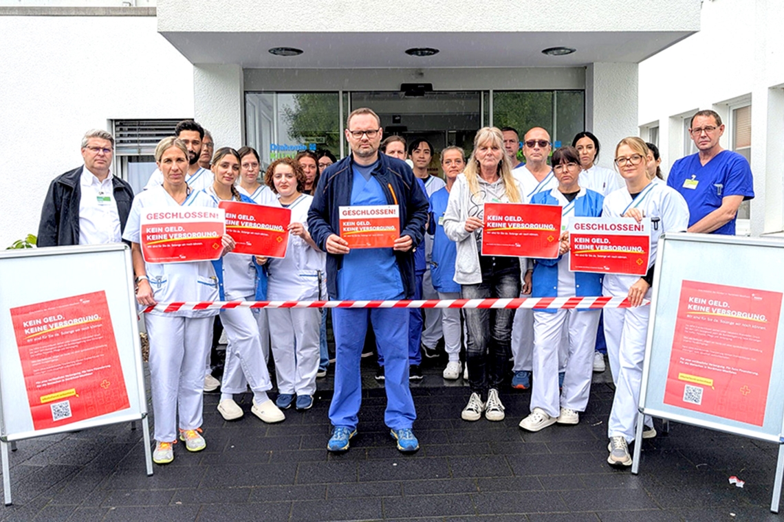 Kein Geld - keine Versorgung: Krankenhäuser mit starkem Zeichen